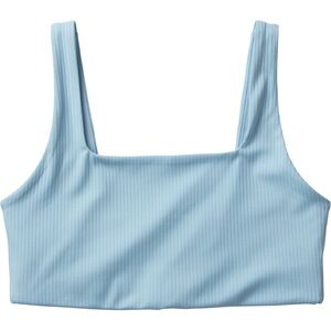 Girlfriend Collective Light Blue Ribbed Tommy Cropped Sports Bra Size XS Women